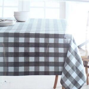 Fabric Tablecloth 60x84 Gray White Buffalo Plaid